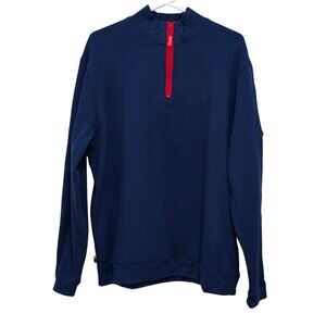 Princess Cruise Line Men's Blue Long Sleeve w. Red 1/4 Zip Sweater Size XL